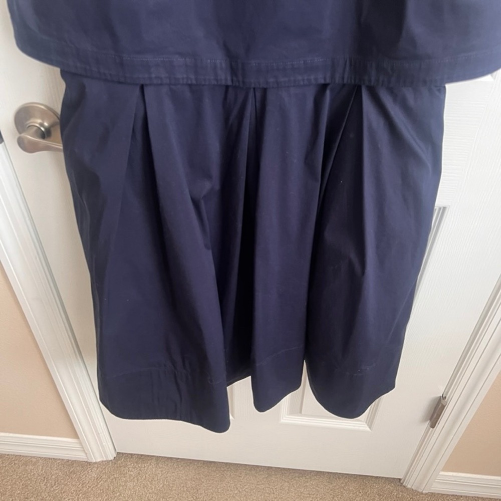 LOFT Dress Women's Size 14 Sleeveless Navy Blue Pleated Career Casual - Picture 4 of 15